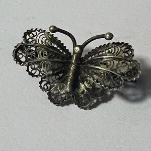 Vintage sterling silver, delicate butterfly brooch.